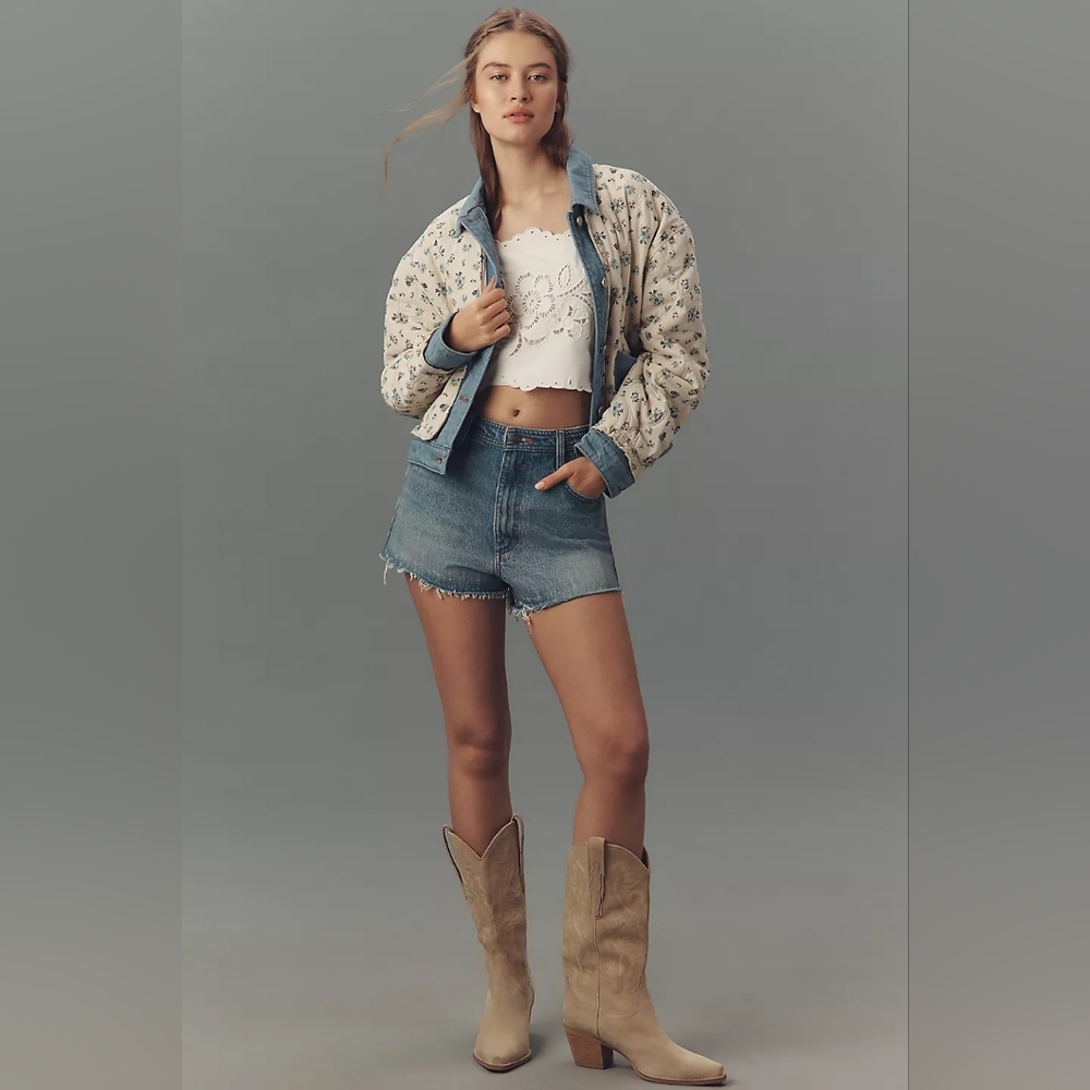 BLANKNYC Quilted Floral Denim Jacket NWT Sz XS - Picture 3 of 4